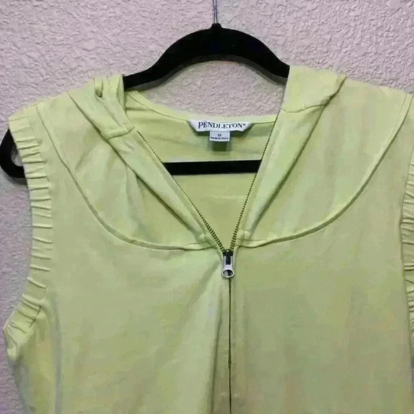 Pendleton swimsuit cover up sz M summer vaca beach resort yellow light green - Picture 3 of 8